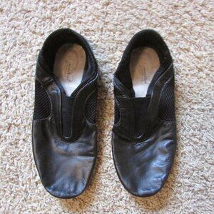 Revolution Dancewear Black Dance Jazz Slip On Shoes Leather 10